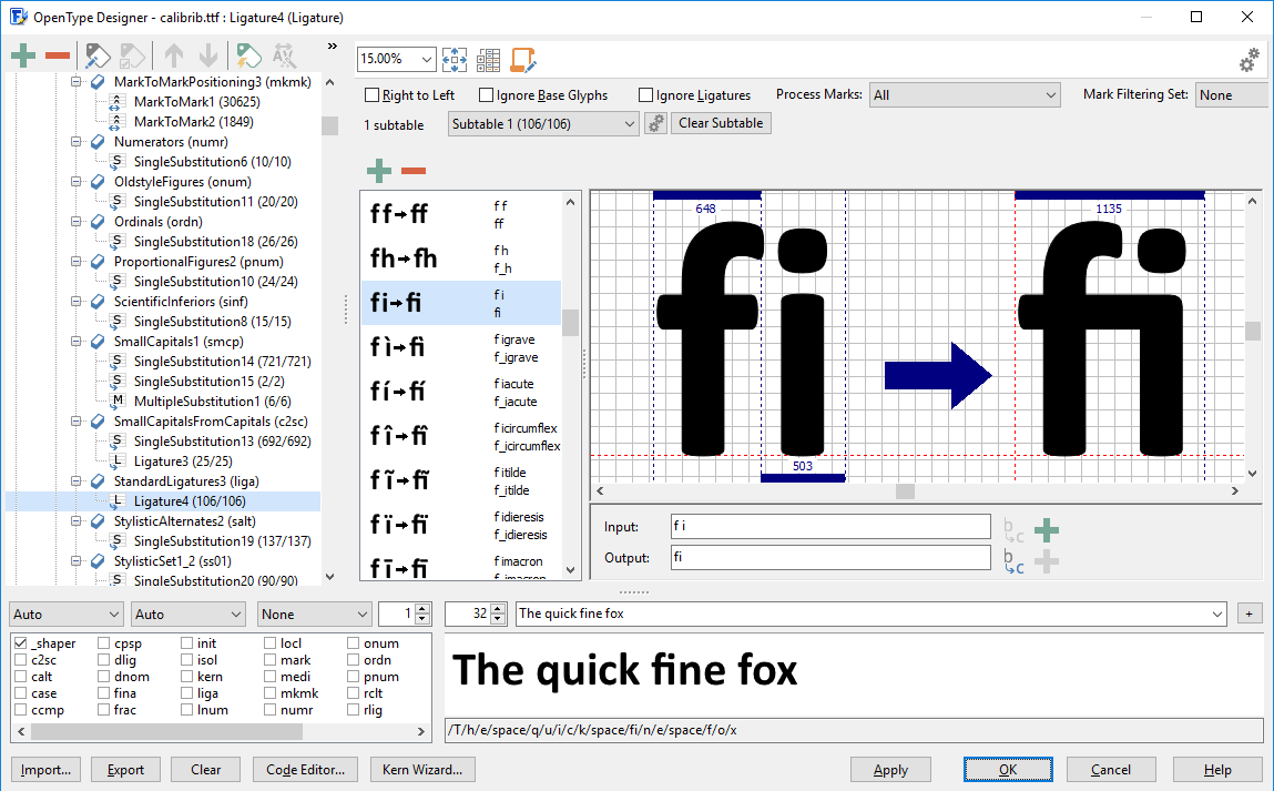 open type font viewer